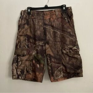 Mossy Oak Shorts Mens Size 32 Camouflage Flap‎ Pocket Missing Button On Pocket